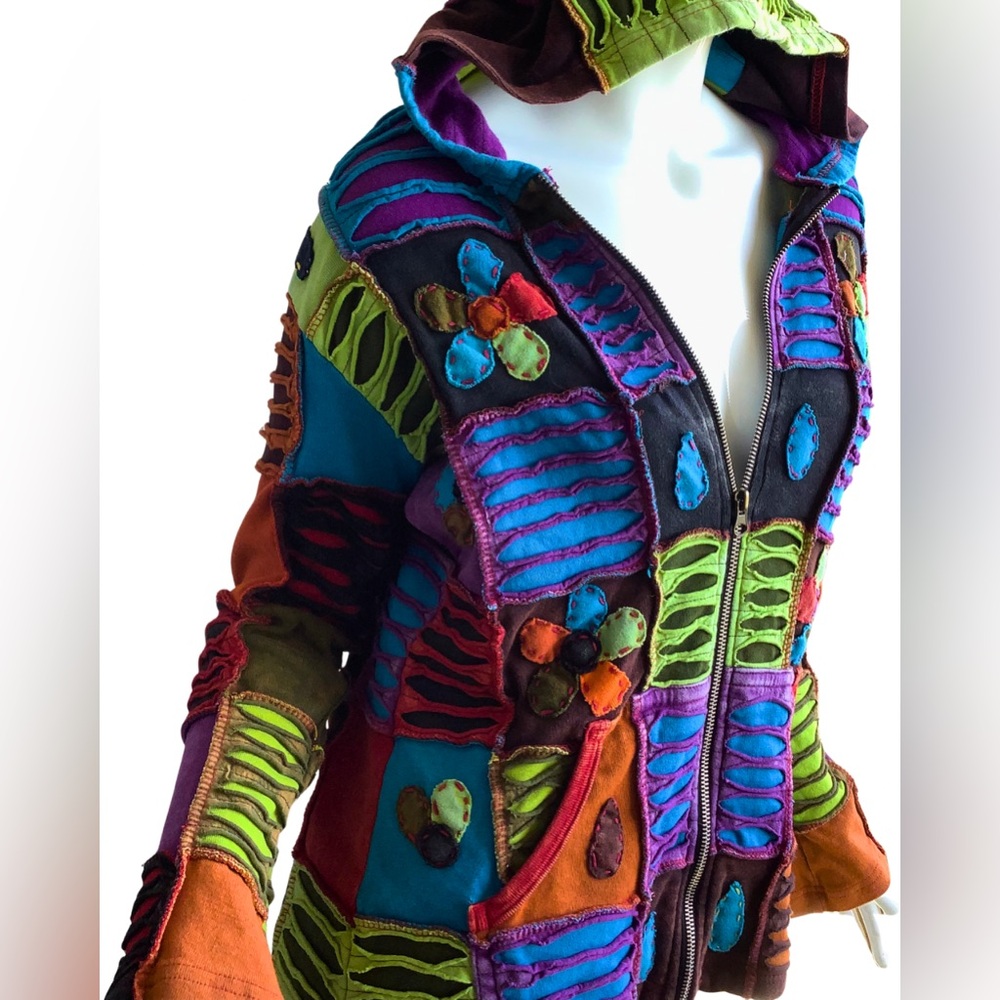 Colorful Patchwork Women's Jacket - Picture 2 of 10